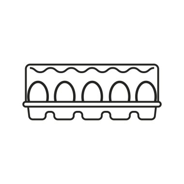 Yumurta kutusu simgesi. Doğal organik beslenme. Vektör çizimi. Stok görüntüsü. EPS 10.