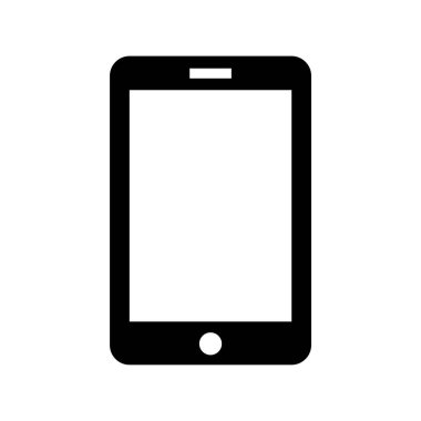 Siyah tablet. Modern teknoloji cihaz ekranı. Düz bilgisayar sembolü. Vektör çizimi. Hisse senedi. EPS 10.