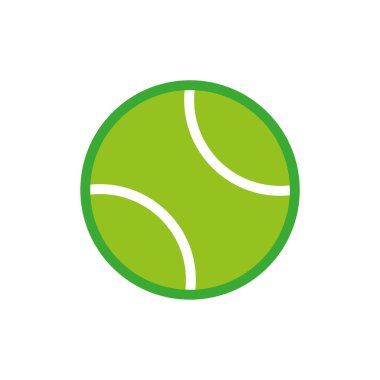 Yeşil tenis topu ikonu. Vektör çizimi. Hisse senedi. EPS 10.
