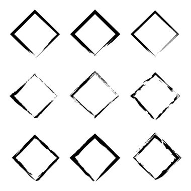 Fırça kareleri. El çizimi çerçeve. Tasarım elemanı. Vektör çizimi. Stok görüntüsü. EPS 10.