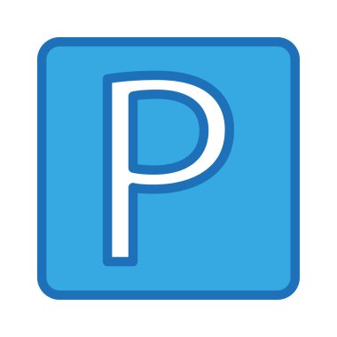 Park tabelası. Kare alan simgesi. Vektör çizimi. Stok görüntüsü. EPS 10.