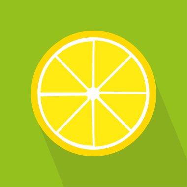 Limon kesme çemberi. Sağlık hizmetleri tasarımı için görüntü. Doğal organik beslenme. Vektör çizimi. Stok görüntüsü. EPS 10.