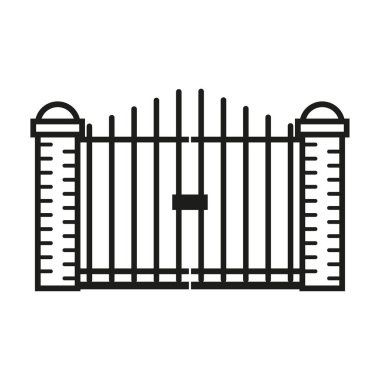 Modern tarzda bir geçit simgesi. Düz uyarı sembolü. Vektör çizimi. Hisse senedi. EPS 10.