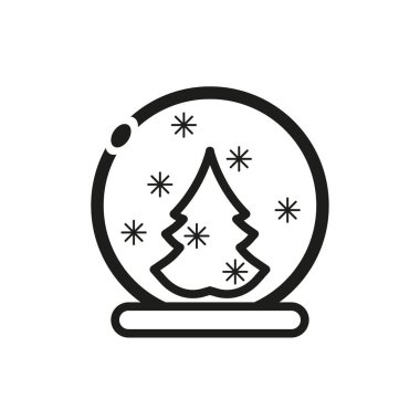 Cam top noel ağacı. Cam kar küresi. Vektör çizimi. Stok görüntüsü. EPS 10.