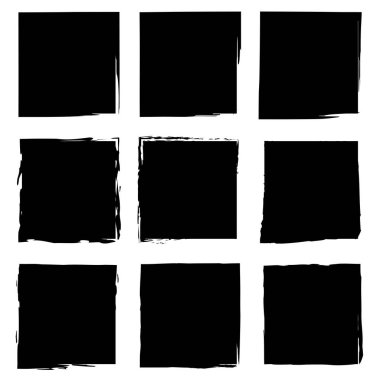 fırça kareleri. Boya fırçası lekesi. Vektör çizimi. Stok görüntüsü. EPS 10.