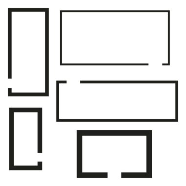 Kırık dikdörtgenler. Kenar çerçevesi. Vektör çizimi. Stok görüntüsü. EPS 10.