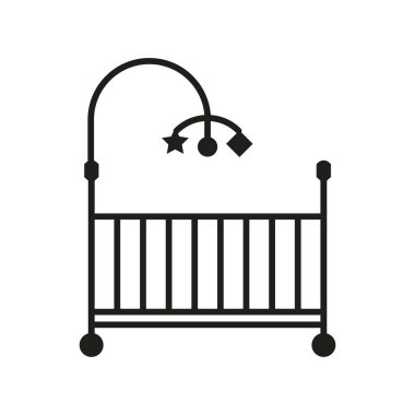 Bebek beşiği ikonu. Vektör çizimi. Stok görüntüsü. EPS 10.