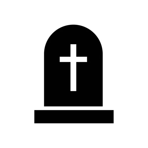 Ikona Hrobového Kamene Symbol Míru Starověký Kámen Vektorová Ilustrace Obraz — Stockový vektor