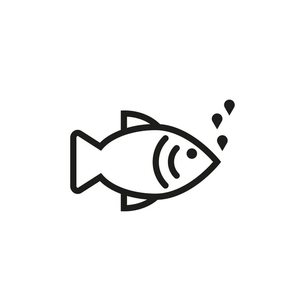 Значок Риби Риба Значок Повітряними Бульбашками Сучасне Мистецтво Векторні Ілюстрації — стоковий вектор