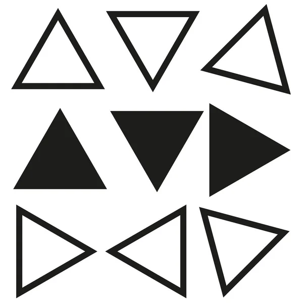 Ícones Triângulos Pretos Ilustração Vetorial Imagem Estoque Eps —  Vetores de Stock