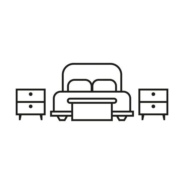 ベッドのアイコン 家の装飾だ ホームインテリアデザイン ベクトルイラスト ストック画像 Eps — ストックベクタ