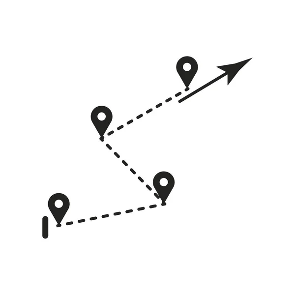 Шлях Піктограм Позначити Розташування Дорожня Поїздка Вектор Піктограми Пошуку Концепція — стоковий вектор