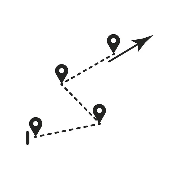 Ruta Iconos Pin Marca Ubicación Viaje Por Carretera Icono Búsqueda — Archivo Imágenes Vectoriales