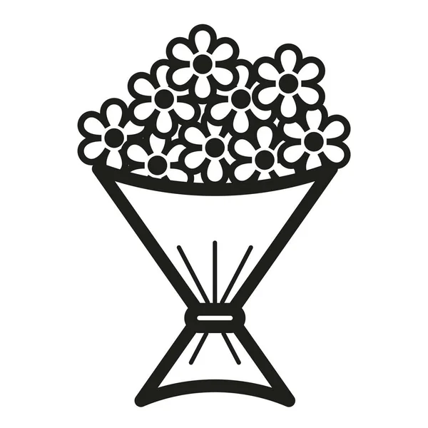 Strauß Ikone Alles Gute Zum Geburtstag Pflanze Florales Design Vektor — Stockvektor