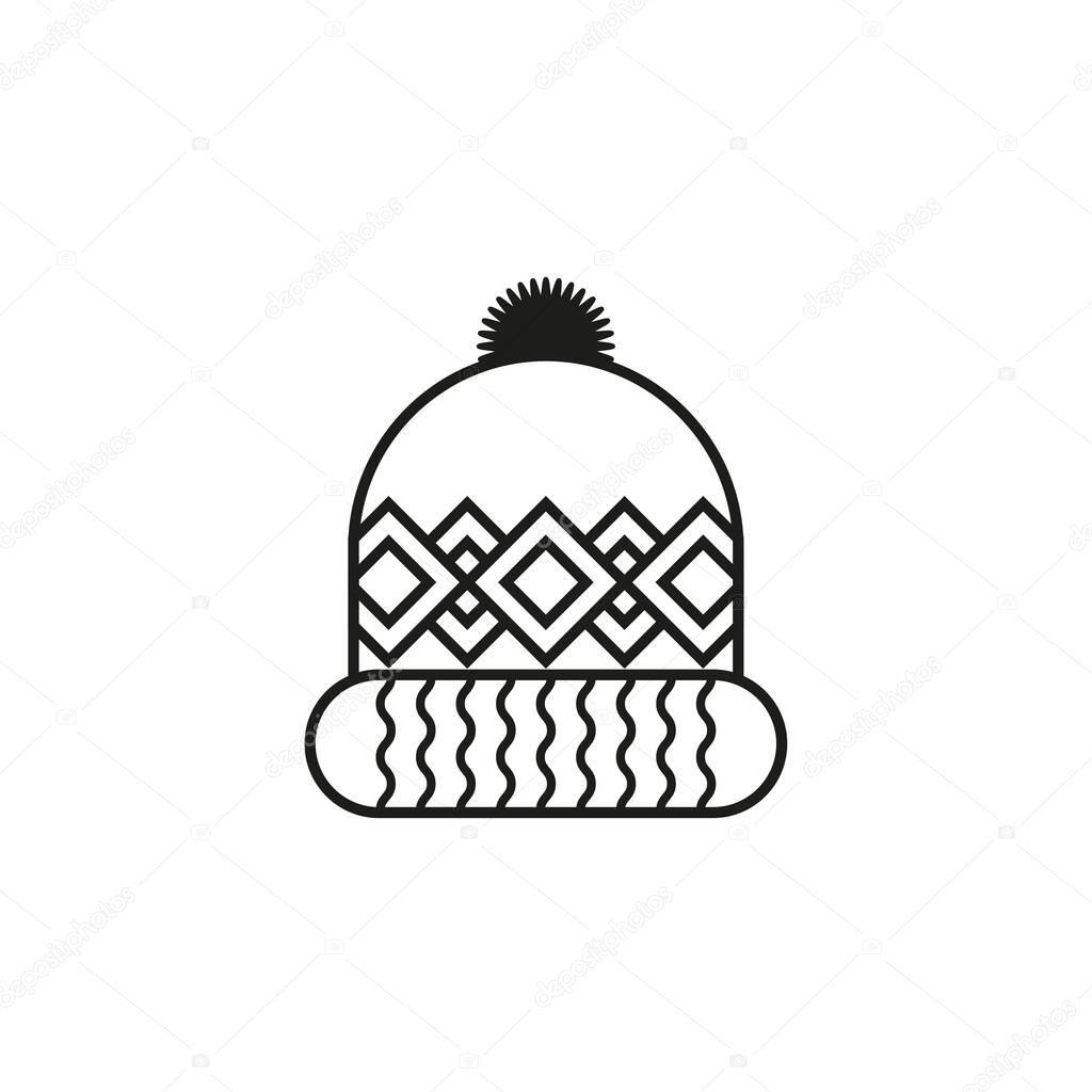 Winter hat icon. Vintage hipster illustration with winter hat icon. Vector illustration. stock image. EPS 10.