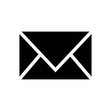 siyah zarf simgesi. E- posta simgesi. Vektör çizimi. Hisse senedi. EPS 10.