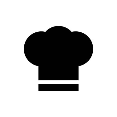 Siyah şef şapka ikonu. Aşçılık geçmişi. Vektör çizimi. Hisse senedi. EPS 10.