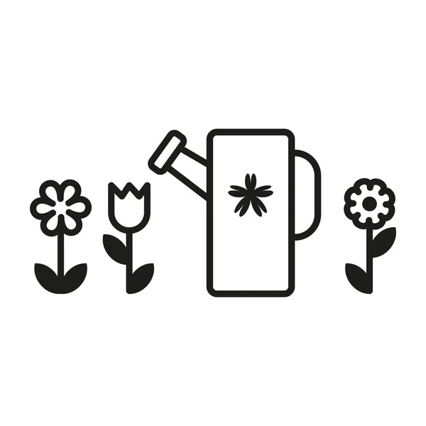 Water Geven Blikken Bloemen Icoon Installatieapparatuur Vector Illustratie Voorraad Afbeelding — Stockvector