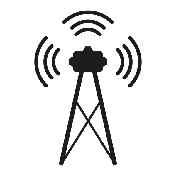 Ícone Torre Móvel Comunicação Internet Rede Global Sinal Estação Rádio — Vetor de Stock