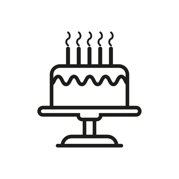 ろうそく付きの黒ケーキ 誕生日おめでとう 甘い食べ物だ ベクトルイラスト ストック画像 Eps — ストックベクタ