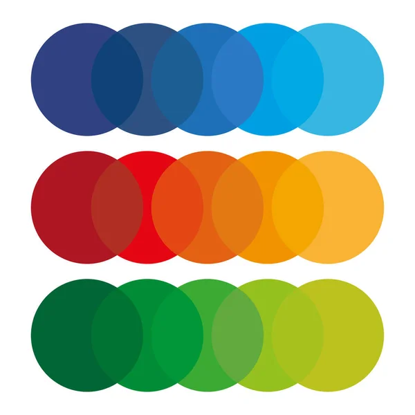 Círculos Colores Medias Color Degradado Diseño Geométrico Del Collage Ilustración — Vector de stock