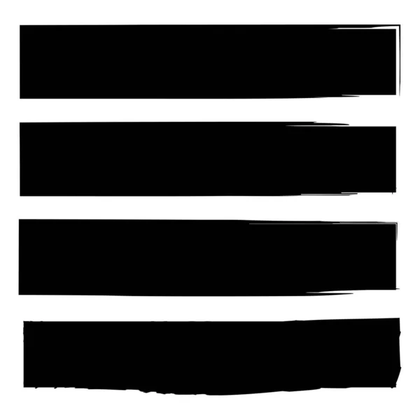 黒いブラシの長方形 インクペイントブラシ汚れ グランジの背景 ベクトルイラスト ストック画像 Eps — ストックベクタ