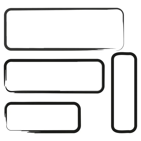 Schwarze Pinselrechtecke Farbpinselfleck Grunge Hintergrund Vektorillustration Archivbild Eps — Stockvektor
