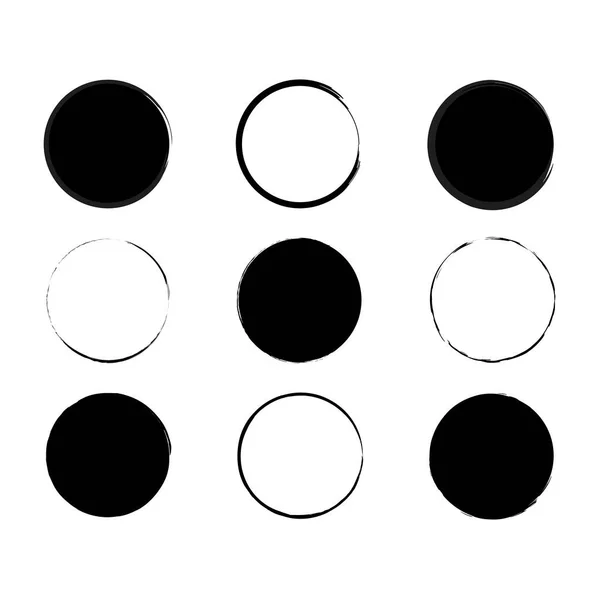 Black Brush Circles Vector Design Grunge Background Vector Illustration Stock — Stock Vector