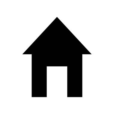 Ev ikonu. Küçük bir ev. Vektör çizimi. Hisse senedi. EPS 10.