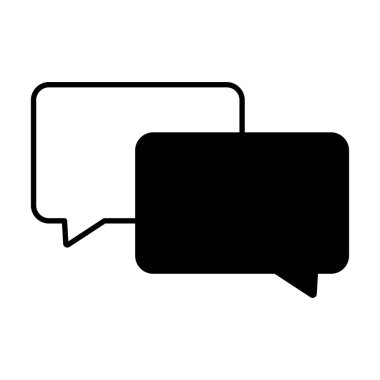 İleti simgeleri. İkona konuş. Diyalog, sohbet konuşma balonu. Bulut simgesi. Sohbet mesaj simgesi. Vektör çizimi. Hisse senedi. EPS 10.