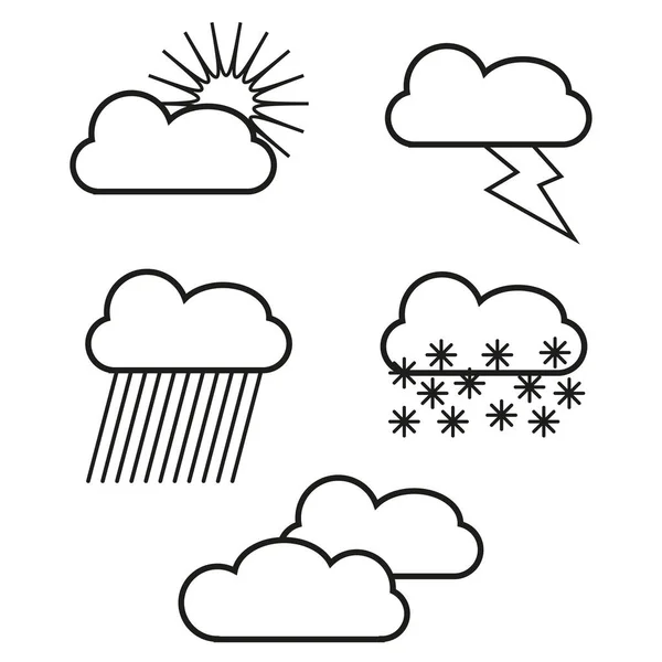 Nuvens Ícone Chuva Sol Ícones Universais Símbolo Tempo Quente Interface — Vetor de Stock
