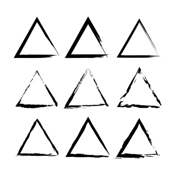 Trojúhelníky Štětce Koncept Umění Skvrna Štětce Vektorová Ilustrace Obraz Akcií — Stockový vektor