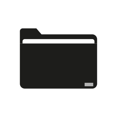 Dosya dizin simgesiyle düz şablon. Bilgisayar arayüzü. Vektör çizimi. Hisse senedi. EPS 10.