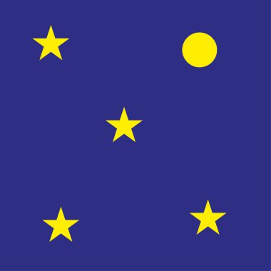 Ay yıldızları mavi arka plan. Uzay arkaplanı. Vektör çizimi. Hisse senedi. EPS 10.