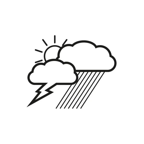 Nuvens Ícone Chuva Sol Ícones Universais Símbolo Tempo Quente Interface — Vetor de Stock