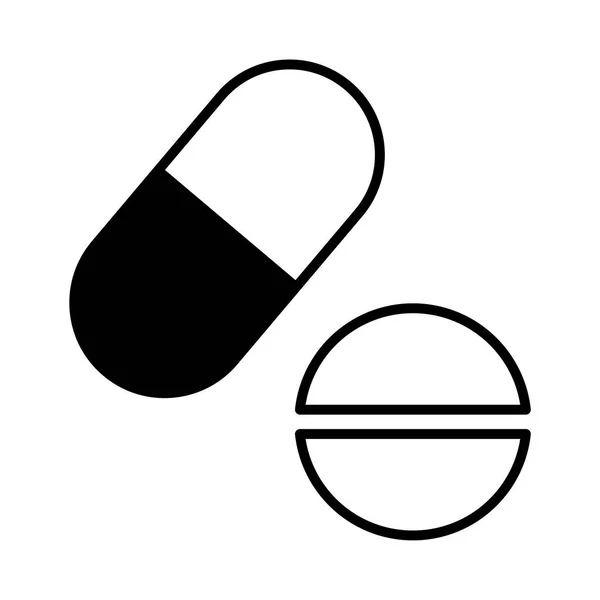 Icona Della Pillola Set Icone Della Medicina Assistenza Sanitaria Illustrazione — Vettoriale Stock