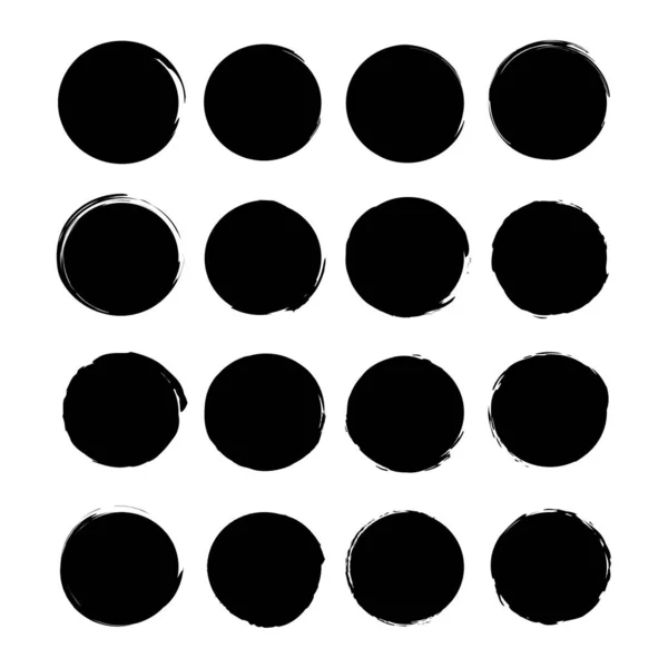 Cercles Brosse Forme Ronde Ensemble Cadre Circulaire Illustration Vectorielle Image — Image vectorielle