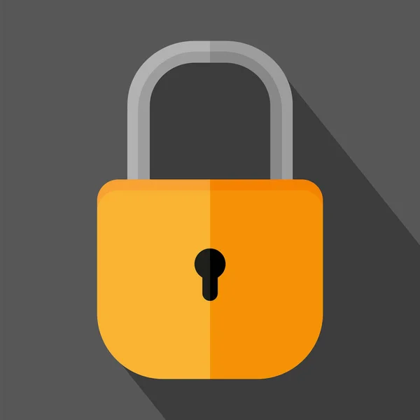 Ikona Orange Lock Padlocku Zámek Bezpečnostní Koncepce Vektorová Ilustrace Obraz — Stockový vektor