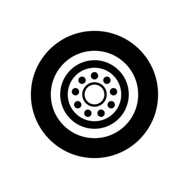 Araba tekeri ikonu. Şeffaf arka plan. Modern teknoloji. Vektör çizimi. Hisse senedi. EPS 10.