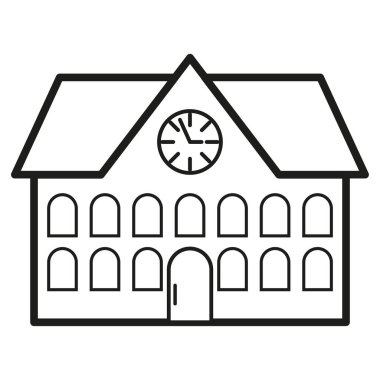 Büyük ev ikonu. Geleneksel tasarım. Vektör çizimi. Hisse senedi. EPS 10.