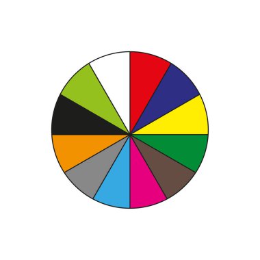 Web tasarımı için sektörleri çember içine alın. Bilgi elemanı. Yuvarlak şekilli. Vektör çizimi. Hisse senedi. EPS 10.