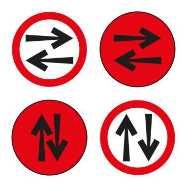 Ok işaretleri daireler çiziyor. Vektör çizimi. Hisse senedi. EPS 10.