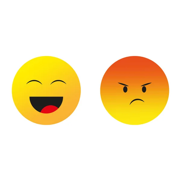 Flat angry funny smiley. Set icon smile emoji. Vector illustration. Stock image. eps 10.