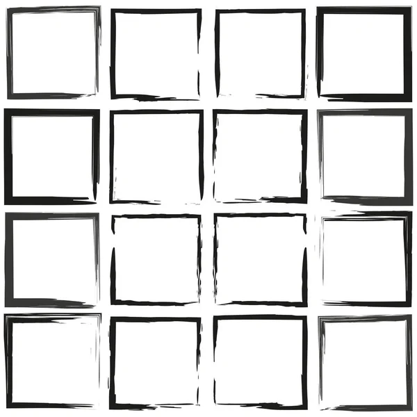 Quadrati Pennello Grunge Shape Elemento Design Cornice Ictus Illustrazione Vettoriale — Vettoriale Stock