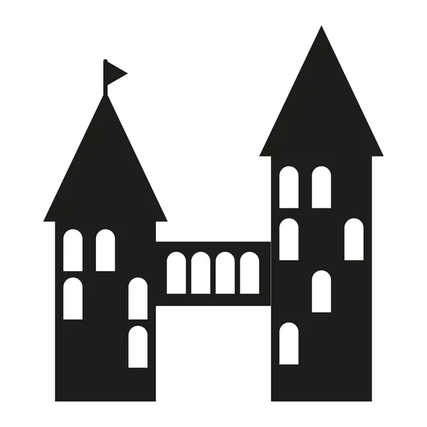 Icono Del Castillo Negro Edificio Ciudad Ilustración Vectorial Imagen Archivo — Vector de stock