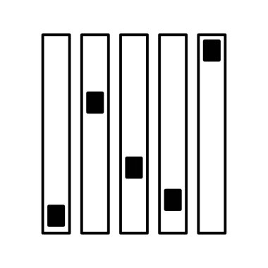 Sürgülü karıştırıcı simgesi olan düğme. Bilgisayar arayüzü. Vektör çizimi. Hisse senedi. EPS 10.