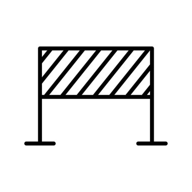 Bariyer element simgesine sahip düz simge. İmza yasak. Vektör çizimi. Hisse senedi. EPS 10.