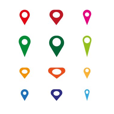 Renkli iğneler hazır. Yeri işaretle. İş vektör simgesi. Vektör çizimi. Hisse senedi. EPS 10.