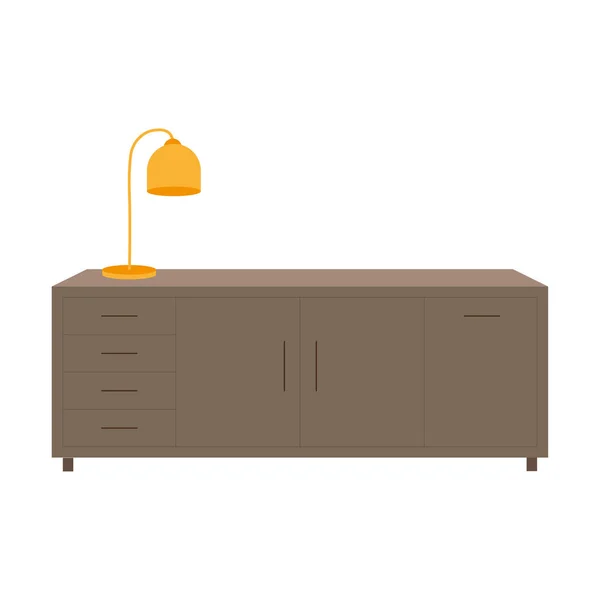 Lampe Sur Table Illustration Papeterie Crayon Bois Illustration Vectorielle Image — Image vectorielle