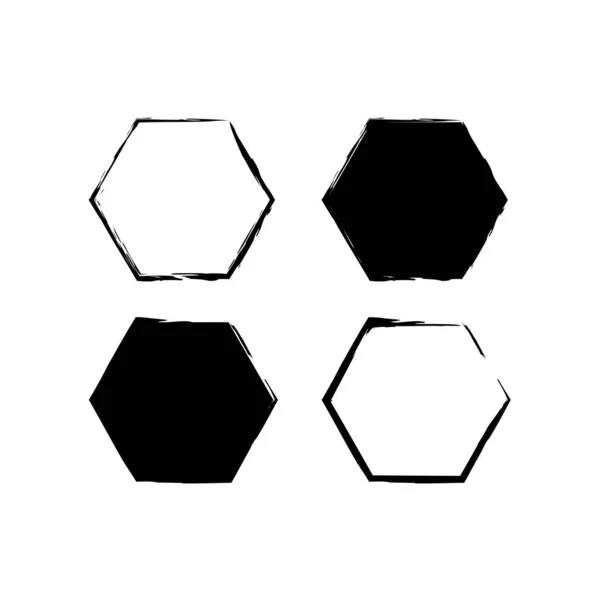 Borsta Hexagoner Grunge Abstrakt Konst Bakgrund Vektorillustration Lagerbild Eps — Stock vektor